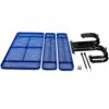 Rectangular Outdoor Steel Picnic Table With Umbrella Pole - Blue - Image 8