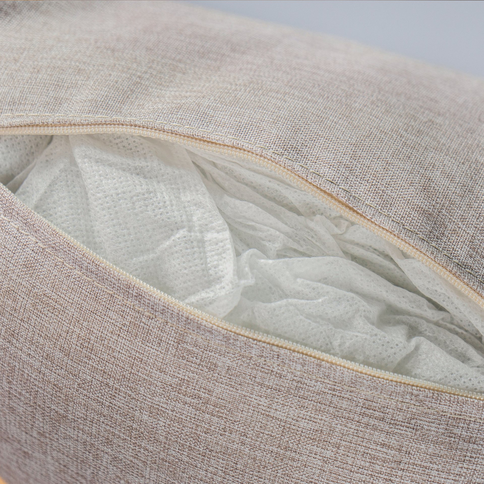 Outdoor 4 Pieces Acacia Sectional Patio Sofa Set - Light Gray / Teak - Image 11