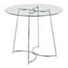 Cece Dahlia - 3 Piece Contemporary Dining Set - Chrome / Clear / Gray - Image 3