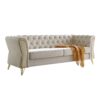 Modern Tufted Velvet Sofa For Living Room - Beige - Image 2