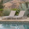 Outdoor Chaise Lounge (Set of 2) With Adjustable Aluminum Frame And Textilene Mesh Seating - Gray - Image 2
