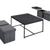 Caitlin - Wood Grain 5 Piece Coffee Table (Set of 5) - Black - Image 3