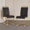 Dining Chairs (Set of 4), Side Dining Room Chairs With Golden Legs, Kitchen Chairs With Padded Seat High Back For Dining, Kitchen, Living Room - Black - Image 10