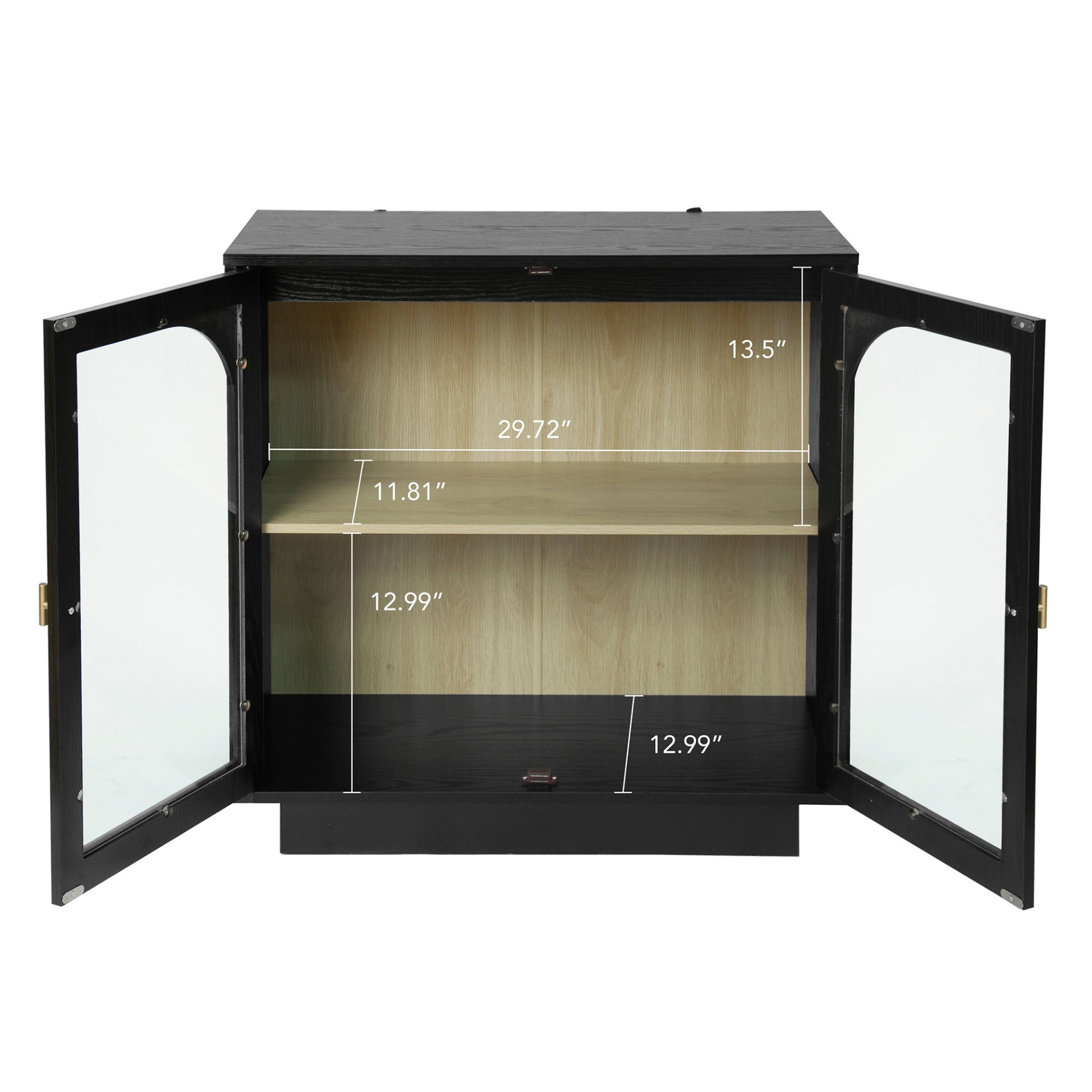 Storage Cabinet With Door For Living Room, Dining Room, Study - Black - Image 5