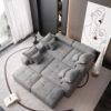 Modern Oversized Modular Sectional Sofa, Sparkling Chenille Fabric Soft Cushion Sofa With 8 Pillows, 8 Pieces Diy Combination Tufted Sofa, No Assembly Required - Gray - Image 9