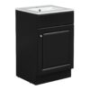20" Bathroom Vanity With Sink, Freestanding Cabinet With Door Shelf And Adjustable Shelf, And Ceramic Construction - Black - Image 11