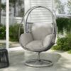 Reno - Outdoor Wicker Swivel Lounge Chair - Light Gray - Image 8