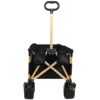 Aluminum Alloy Folding Wagon, Heavy Duty Utility Beach Wagon Cart For Sand With Big Wheels, Adjustable Handle & Drink Holders For Shopping, Camping, Garden And Outdoor - Black - Image 6