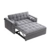 Modern Convertible Sleeper Sofa Couch With Pull Out Bed With Pillows & Side Pockets For Small Space, Living Room - Gray - Image 14