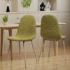 Elegant Dining Chair (Set of 2) -Green / Light Walnut - Image 2