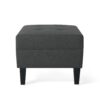 Classic Fabric Ottoman With Birch Wood Legs And High Quality Foam Padding - Dark Gray - Image 6