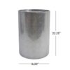 Modern Round Accent Table With Hammered Surface - Silver Iron Frame - Image 3