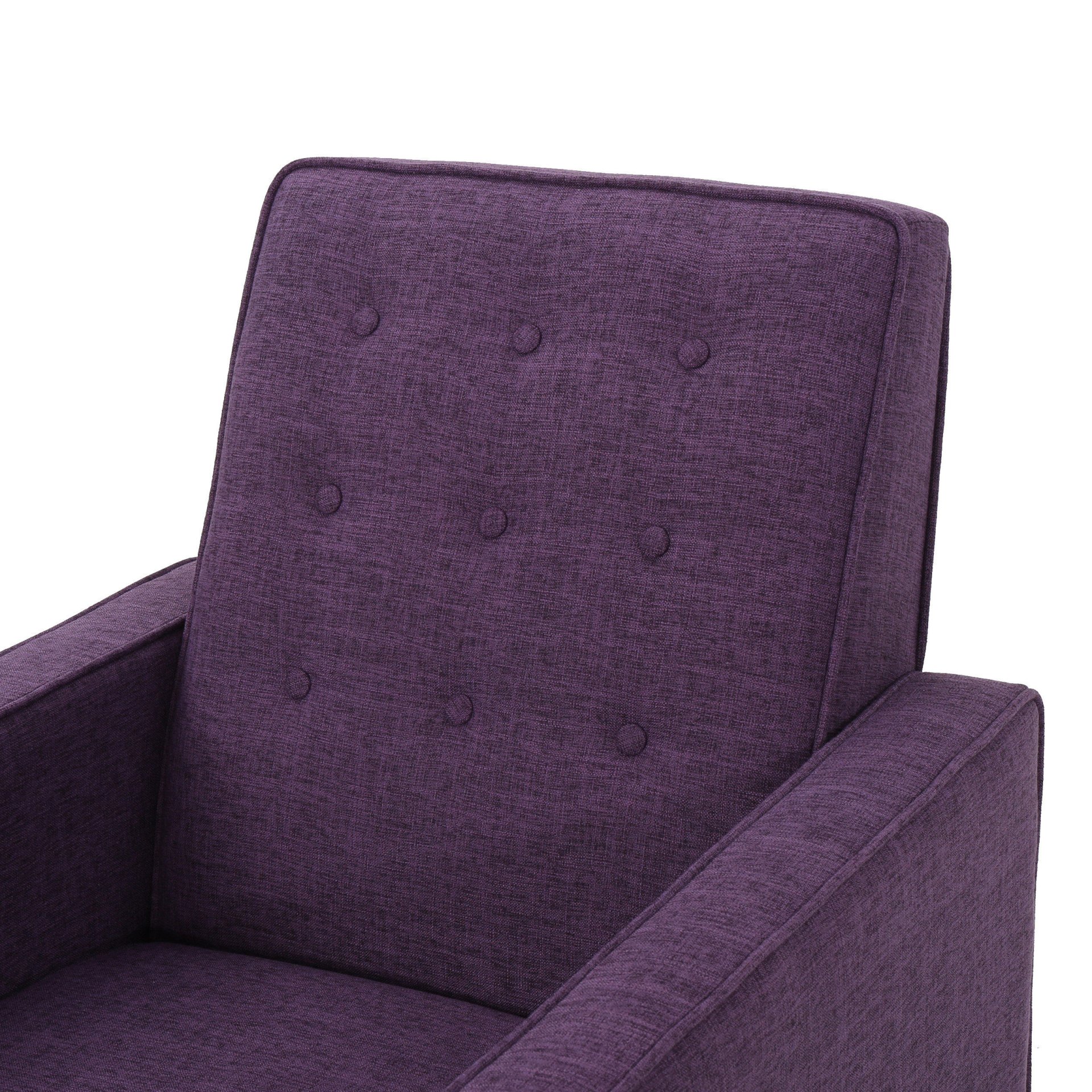 Macedonia - Mid Century Modern Button Tufted Fabric Recliner - Purple - Image 18