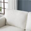 Rolled Arm Sofa With Nailhead Trim 3 Seater Upholstered Couch With Wooden Legs For Living Room Or Bedroom Deep Seat Design - Beige - Image 14