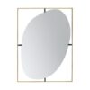 Poppy Mirror With Metal Frame Contemporary Design Wall Decor For Bathroom, Entryway Wall Decor - Golden Black - Image 2