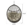 Hanging Basket Chair With Metal Frame And Seat Cushion - Khaki - Image 3