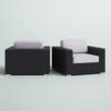 Patio Chair With Cushions (Set of 2) - Black / Gray - Image 6