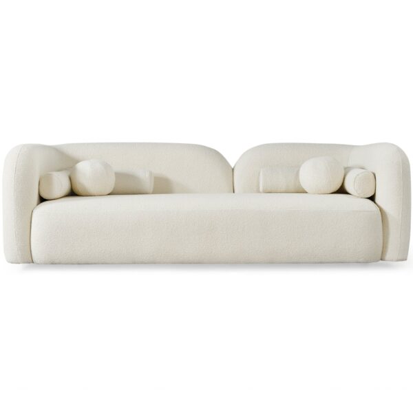 Donna - Japandi Style Boucle Sofa - Cream / Ivory