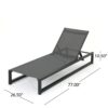 Chaise Lounge With 5 Reclining Positions, Outdoor Patio Lounge Chairs - Black / Gray - Image 3