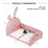 Twin Size Upholstered Rabbit-Shape Princess Bed, Twin Size Platform Bed With Headboard And Footboard - Pink - Image 11