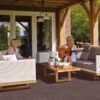 Plastic Interlocking Deck Tiles, Patio Flooring Outdoor Waterproof All Weather Use For Garden Poolside Front / Back Yard (Set of 44) - Light Coffee Color - Image 7