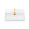 Wall Mounted Bathroom Sink With Towel Bar And Faucet - White / Gold - Image 9