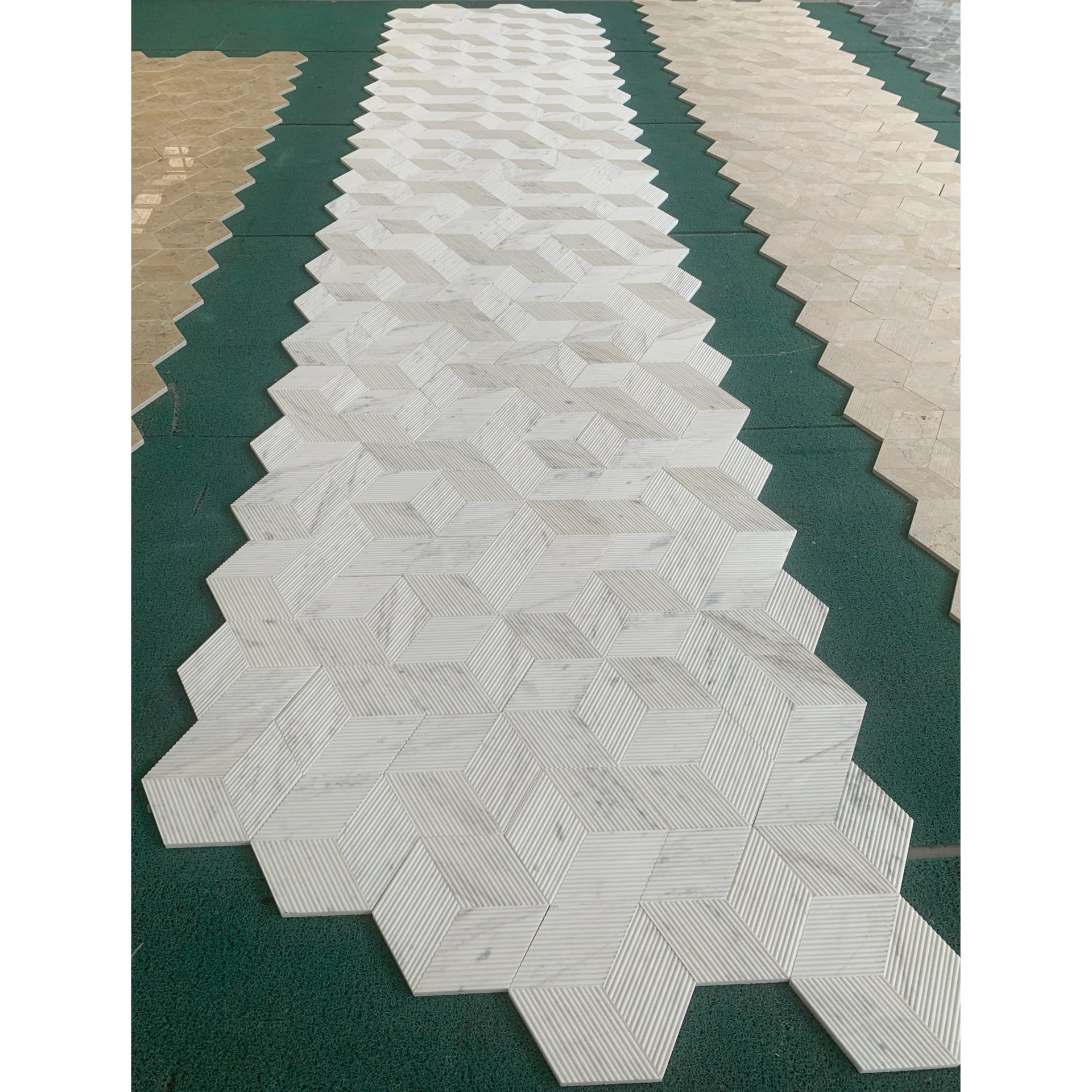 Hexagon Snow Mountain Ol Textured Marble Tiles For Wall Decoration Stone (Set of 12) - White / Natural - Image 10