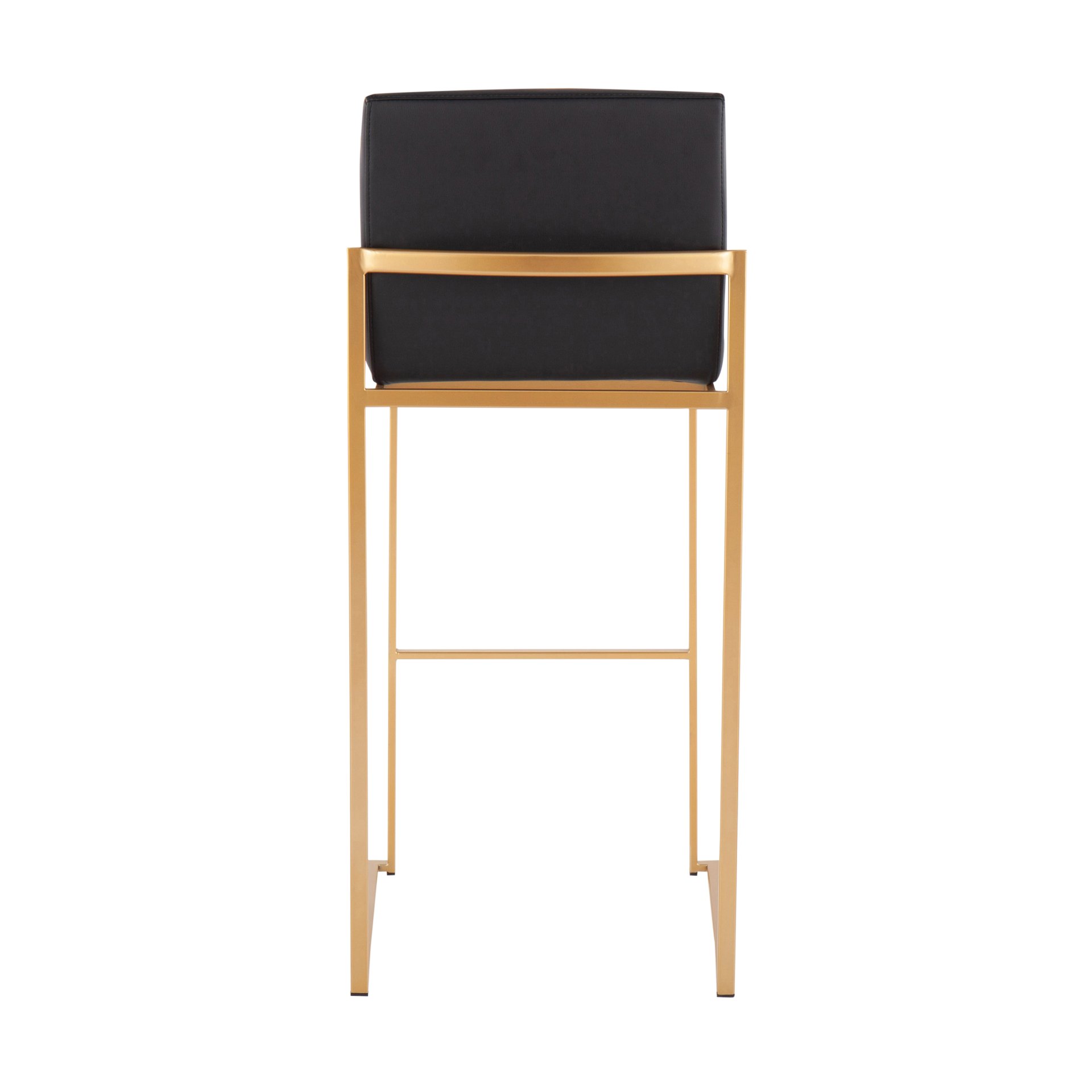 Fuji - Contemporary High Back Barstool (Set of 2) - Black / Gold - Image 5