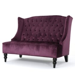 Nurturing - Upholstered Loveseat With Wing Back And Diamond Tufting - Raisin