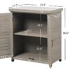 Potting - Bench With Storage Cabinet And Metal Table Top For Outdoor Patio, Garden Furniture Workstation - Gray - Image 2