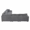 Convertible L Shaped Sectional Corner Couch With Armrest Storage Cup Holders USB Charger, Irregular Corner Oversized Comfy Modular Sofa - Gray - Image 6