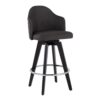 Ahoy - Contemporary Fixed Height Counter Stool Round Chrome Footrest (Set of 2) - Charcoal / Black - Image 2
