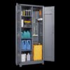 Metal Storage Cabinets, Cleaning Tool Cabinet With Locking Door, Tall Broom Tool Organizer, Large Storage Cabinet For Kitchen - Gray - Image 12