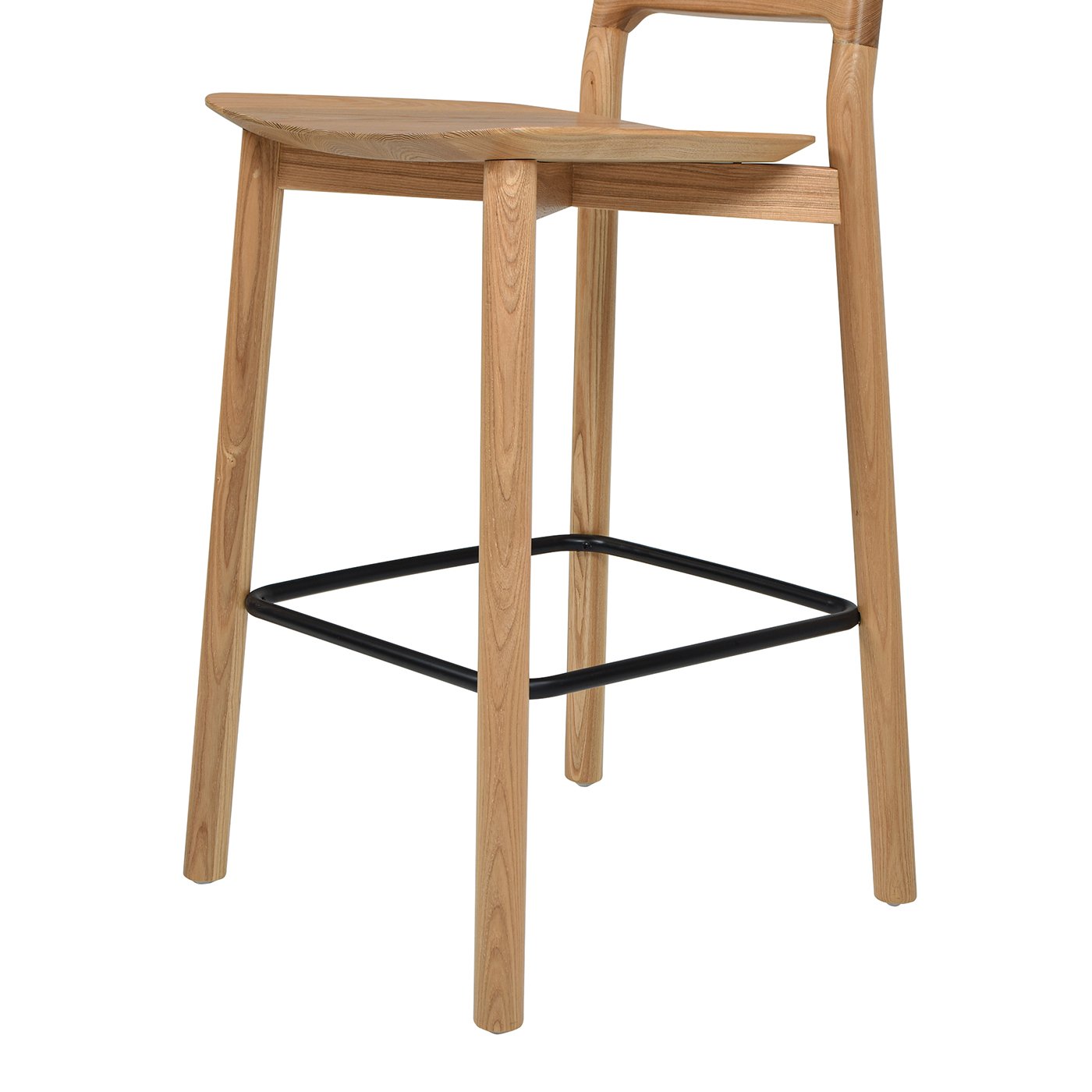 Sven - Modern Minimalist Low Back Counter Stool - Natural Blonde Ash - Image 6