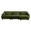 Super Comfort Oversized Modular Velvet Sectional Sofa Couch With Movable Ottoman - Olive Green - Image 7