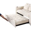 Multi Functional Sofa Bed With Cup Holder And USB Port For Living Room Or Apartments - Milk White - Image 20