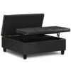 Harrison - Large Square Coffee Table Storage Ottoman - Distressed Black - Image 6