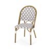 Outdoor Rattan And Aluminum French Bistro Chairs Set Bamboo - White / Gray - Image 6