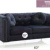 Loveseat Sleek Contemporary - Black - Image 5