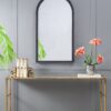 Hand Carved Rose Antique Mirror Frame, Wood Arch Mirror Wall Decor For Living Room, Bathroom, Entryway - Black - Image 7