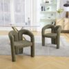 Contemporary Designed Velvet Upholstered Accent / Dining Chair - Olive - Image 4