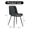 Modern Dining Chair Set With Curved Cushion And Metal Legs For Comfort (Set of 4) - Black - Image 3
