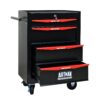 Rolling Metal Tool Chest With 4 Drawers, 20" Steel Storage Cabinet With Ball Bearing Slides - Black / Red - Image 11