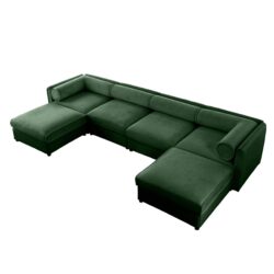 Modular Sectional Sofa With Storage Extra Large U Shaped For Living Room Convertible With Ottoman Chenille - Green