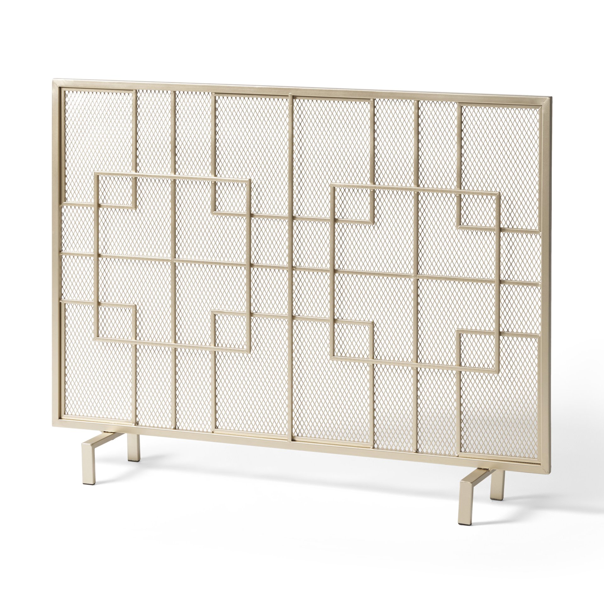 Dorothy - Modern Single Panel Iron Fire Screen - Gold - Image 5