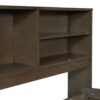 Full Size Daybed With 2 Bedside Cabinets, Upper Shelves And 4 Drawers - Antique Brown - Image 7