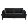 Modern Style Chenille 2 Seater Sofa With LED Light, USB Port And Storage Bag - Black - Image 26
