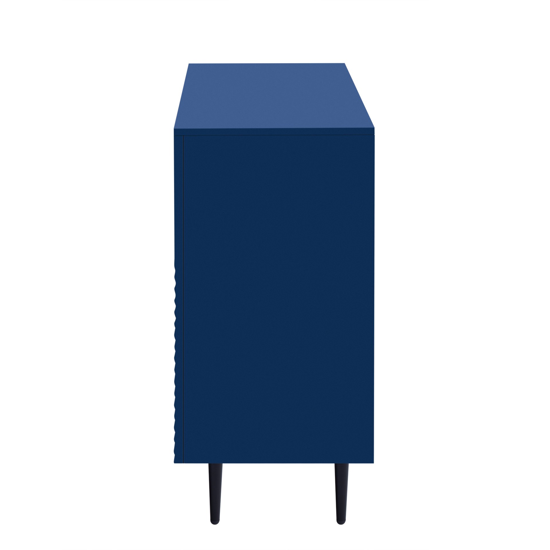 Side Cabinet With Adjustable Shelves And Geometric Door Panels - Navy Blue - Image 8