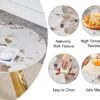 Stainless Steel Pattern Burning Stone Round Table Suitable For 2, 4 Or 6 People - Gold / White - Image 17