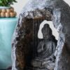 Decorative Tabletop Water Fountain With Sitting Buddha And LED Light, For Indoor Outdoor - Gray - Image 5